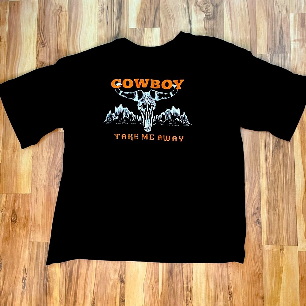 Oversized cowgirl black T shirt - stretchy - cotton - soft